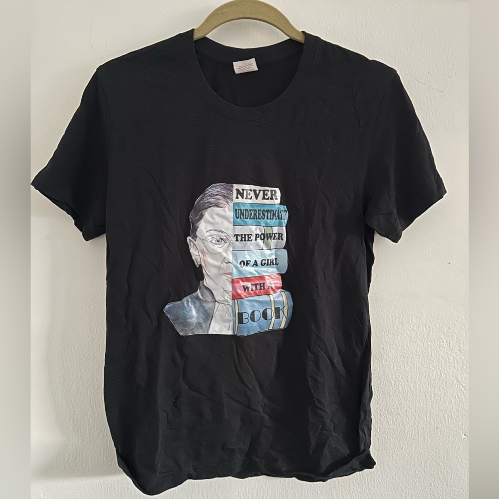 RBG T-Shirt Women's Black Graphic Tee Ruth Bader Ginsburg